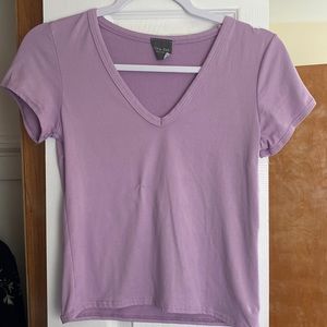 A light purple v neck top very comfortable and flexible